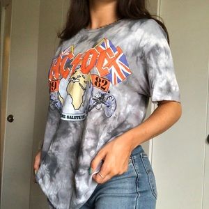 AC/DC oversized tie-dye band tee